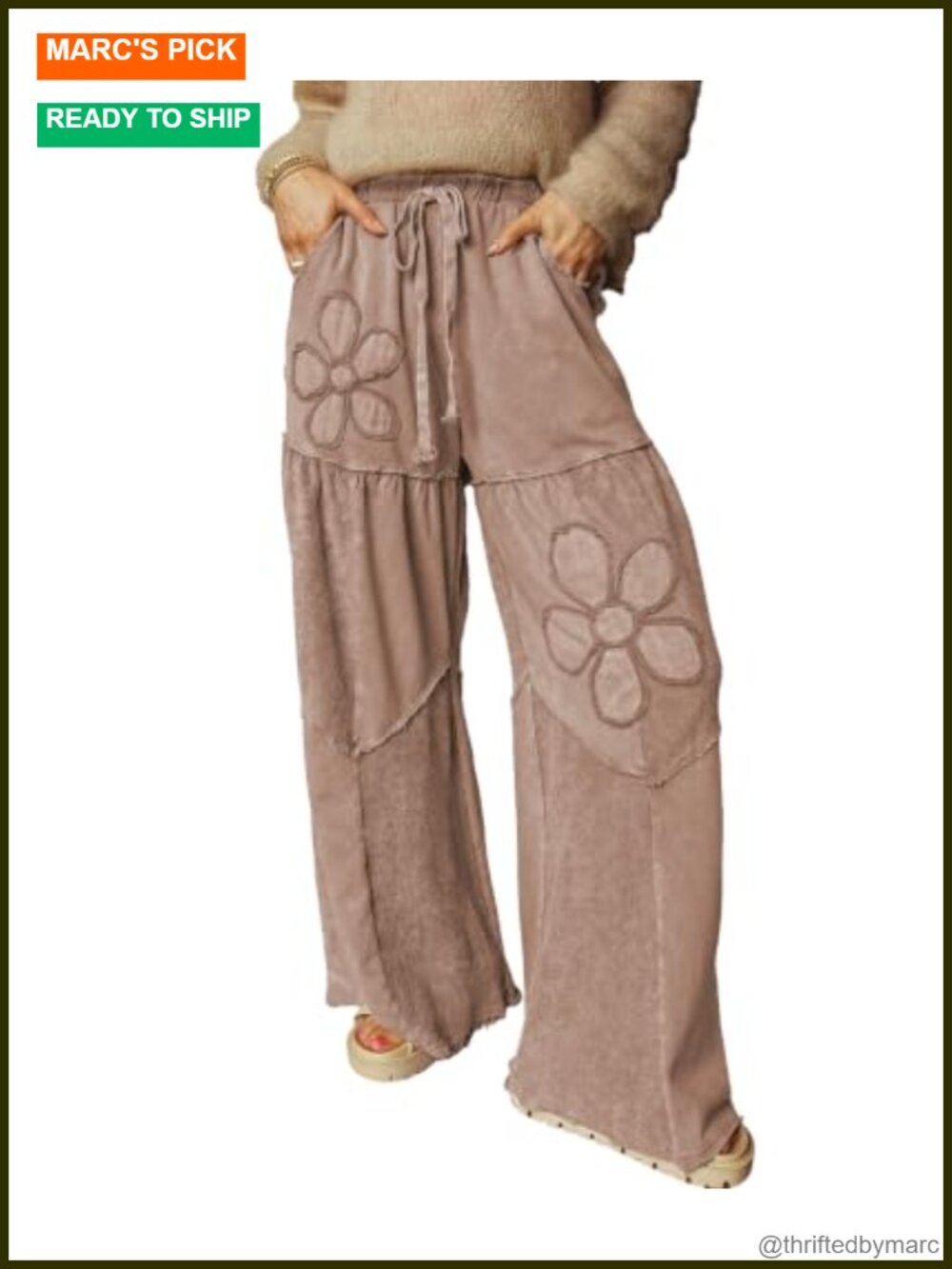 Women's Wide Leg Palazzo Lounge Pants High Waist Drawstring Pockets